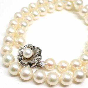 ●アコヤ本真珠ネックレス●d 23.7g 37.5cm 6.5-7.0mm珠 パール pearl necklaces silver ジュエリー DH0/EA2