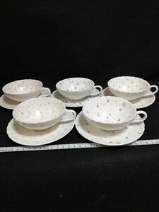 CS11301.DENA カップ ソーサー ティーカップ 5客セット　柄変わり　花柄 洋食器 /80