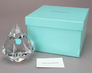 100円～ 未使用 TIFFANY＆Co. ティファニー ペーパーウェイト 宝石 ガラス クリスタル 置物 インテリア 小物 ダイヤ型 ＃60※1107-36/k.c