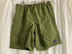 中古 2018年製 メンズM patagonia バギーズショーツ 7インチ SPTG Green グリーン 緑 カーキ パタゴニア バギーズ baggies shorts dil