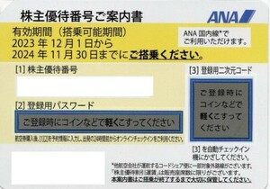 ネコポス送料込即決！ANA　株主優待券　全日空　2024/11/30期限　株主優待番号ご案内書　10枚セット複数あり