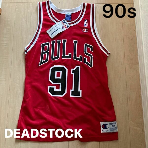 90s デッドストック NBA DENNIS RODMAN ロッドマン CHICAGO BULLS ブルズ ジャージー サイズ40