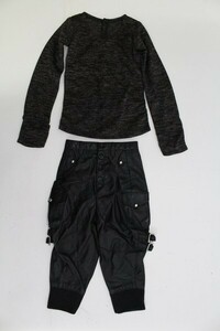 SD13BOY/OF ソリッドブラックサルエルパンツ I-230723-2020-ZI