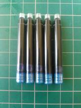 万年筆インク カートリッジ 青色 2.6mm ヨーロッパ規格 5本セット 検)ダイソー 汎用 ブルーブラック _画像1