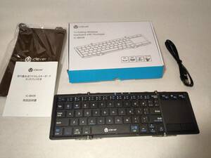 【一円スタート】iClever IC-BK08 Bluetooth ワイヤレス キーボード 折り畳み モバイルキーボード 1円 HAM01_1045
