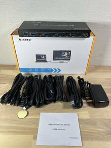 【一円スタート】KCEVE HDMI KVM切替器、PC切替器4入力1出力4K@60Hz、4つUSB3.0ハブ備えたUSB切替器セレクター、EDID管理「1円」URA01_1546