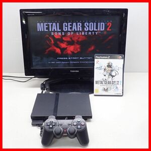 動作品 PS2 プレステ2 薄型 本体 SCPH-70000 チャコール・ブラック + メタル ギア ソリッド 2 まとめてセット PlayStation2 SONY【10