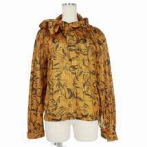 トーガ プルラ TOGA PULLA Print mix hoodie shirt プリント ミックス フーディー シャツ カットソー 38 オレンジ TP92-FJ243 レディース_画像1