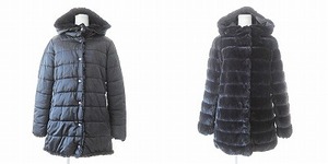  seven tiSEVENTY beautiful goods cotton inside coat jacket reversible pie ru eko fur fake fur f-ti black 44 1114 lady's 