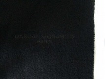 パスカル モラビト PASCAL MORABITO マフラー ワンポイント カシミヤ混 イタリア製 ブラック メンズ レディース_画像2