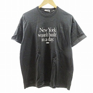 キスニューヨークシティ KITH NYC 近年モデル new york wasn't built in a day Tシャツ カットソー 半袖 ブラック S 1117 メンズ