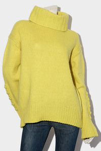 Viaggio Blu Viaggio Blu slit sleeve button ta-toru knitted pull over sweater 2 yellow yellow 2612-97287 /** lady's 