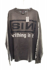 未使用品 セントマイケル SAINT MICHAEL 2022-23 22-23AW M サイズ SM-A22-0000-012 SIN 原罪 L/S T-SHIRT ダメージ 加工 ロンT 長袖 Tシャ