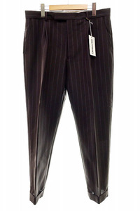  Wacko Maria WACKO MARIA 22SS-WMP-TR23 XXL BURGUNDY STRIPED PLEATED TROUSERS TYPE-2 DORMEUILdo-meru stripe type 2 slacks 