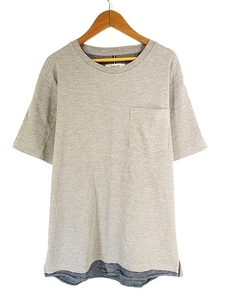 ディスコート Discoat Tシャツ 丸首 半袖 胸ポケット グレー系 灰色 sizeL QQQ メンズ