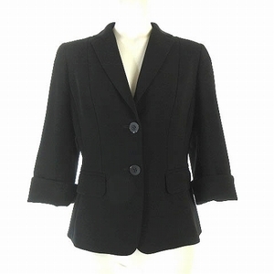  Max Mara MAX MARA red tag tailored jacket 7 minute sleeve 2B total reverse side Italy made black black 38 lady's 