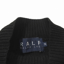 ラルフローレン RALPH LAUREN ニット ワンピース ロング ハイネック リブ ウール 黒 ブラック M レディース_画像5