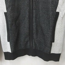 ヒューゴボス HUGO BOSS ニットジャケット ジップアップ スタンドカラー 綿 黒 白 ブラック ホワイト S メンズ_画像5