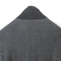 ヒューゴボス HUGO BOSS ニットジャケット ジップアップ スタンドカラー 綿 黒 白 ブラック ホワイト S メンズ_画像6