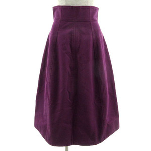  Le Ciel Bleu LE CIEL BLEU skirt Denim flair mi leak height Zip up slit made in Japan cotton purple purple 36 lady's 