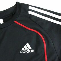 アディダス adidas Tシャツ カットソー 半袖 クルーネック ライン ロゴ L ブラック スポーツウェア ※EKM メンズ_画像4