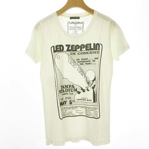 ヒステリックグラマー HYSTERIC GLAMOUR × Led Zeppelin レッド・ツェッペリン プリント Ｔシャツ カットソー 半袖 FREE ホワイト