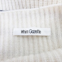 ウィムガゼット Whim Gazette ニット カットソー 長袖 ハイネック ウール ボーダー F オフホワイト 黒 ブラック トップス /BT レディース_画像6