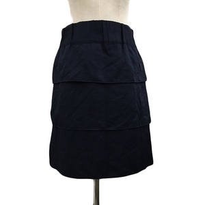  Pour La Frime pour la frime skirt pcs shape tia-do Mini waist rubber high waist plain M navy blue navy lady's 