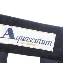 アクアスキュータム AQUASCUTUM ウール混 スカート 膝下丈 毛 カシミヤ ネイビー kz6478 レディース_画像4