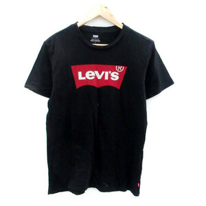 リーバイス Levi's Tシャツ カットソー クルーネック 半袖 ロプリント M 黒 ブラック 赤 レッド /HO24 メンズ