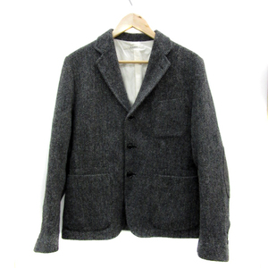  Rageblue RAGEBLUE tailored jacket средний длина одиночный кнопка "в елочку" рисунок шерсть M серый чёрный черный /YS27 мужской 