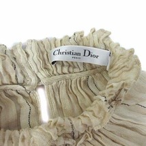 クリスチャンディオール Christian Dior リネン シルク ボトルネック ブラウス シャツ ストライプ 長袖 2021SS ベージュ 42 121B49A7744_画像3