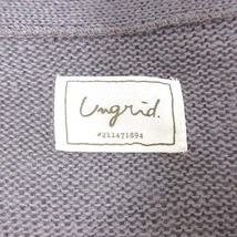 アングリッド UNGRID カーディガン ニット Vネック ツイード ボーダー 長袖 F 白 ホワイト 緑 グリーン ベージュ /YK レディース_画像6