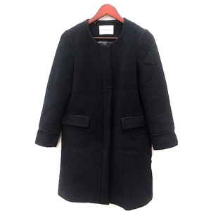  La Totalite La TOTALITE no color coat long wool 36 navy blue navy /AU lady's 