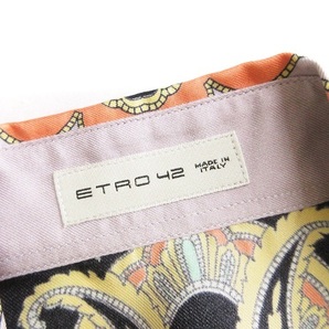 エトロ ETRO 美品 シャツ ブラウス 長袖 シルク ペイズリー柄 総柄 フロントボタン ライトパープル 42 レディースの画像6