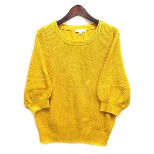  toe Be bai Agnes B To b. by agnes b. cotton a there mi knitted sweater puff sleeve yellow yellow TU 2 lady's 