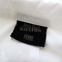 ジャンポールゴルチエ ファム Jean Paul GAULTIER FEMME シャツ ブラウス チュニック 長袖 アシメ タック プリーツ ステッチ L 40 白_画像6