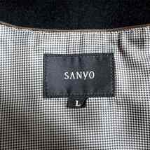 サンヨー SANYO カシミヤ100％コート ジップアップ スタンドカラー L 黒 ブラック ■GY09 X メンズ_画像9