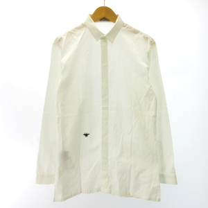 ディオールオム Dior HOMME BEE刺繍 ドレスシャツ 長袖 フォーマル 白 ホワイト 39 約M STK メンズ