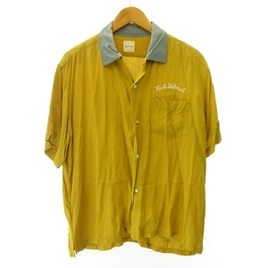  Karl hell mKarl Helmut open color shirt short sleeves Logo embroidery yellow color yellow M men's 