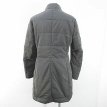 ブルネロクチネリ BRUNELLO CUCINELLI ダウンコート ライダース ロング丈 絹 シルク 42 灰系 グレー イタリア製 ジップアップ 裏地 無地 レ_画像2