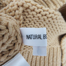 ナチュラルビューティーベーシック NATURAL BEAUTY BASIC ニット セーター 長袖 ラウンドネック オーバーサイズ M ベージュ レディース_画像4