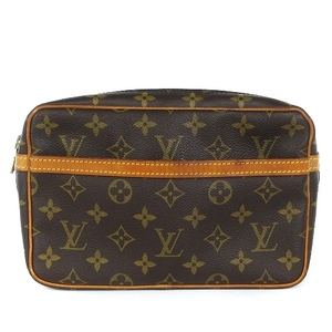 ルイヴィトン LOUIS VUITTON モノグラム コンピエーニュ23 クラッチバッグ セカンド レザー M51847 茶 ブラウン ■SM1 メンズ