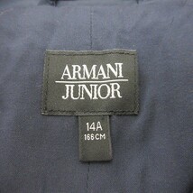 アルマーニ ジュニア ARMANI Jr 美品 トレンチコート ジャケット ロゴ 女の子 ガールズ 紺 ネイビー 14A 166cm キッズ_画像6