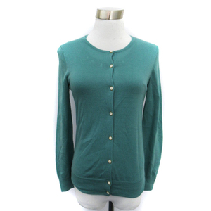  Kumikyoku KUMIKYOKU ensemble knitted cardigan round neck cut and sewn short sleeves biju- wool 2 green green /SM24 lady's 