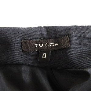 トッカ TOCCA スカート フレア ひざ丈 レース 花柄 フラワー 刺繍 コットン ウール混 黒 ブラック 0 レディースの画像7