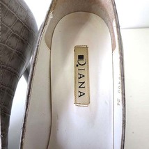 ダイアナ DIANA パンプス ハイヒール ピンヒール クロコ 型押し レザー 24.0cm グレー くつ 靴 シューズ レディース_画像6