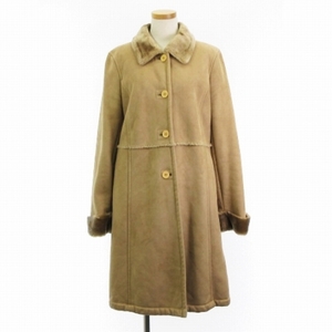  mistake Chloe miss chloe fake mouton turn-down collar coat beige 40 outer lady's 