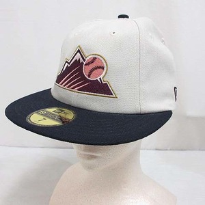 未使用品 ニューエラ NEW ERA 59FIFTY MLB コロラド ロッキーズ ストーン ベースボール キャップ 帽子 7 55.8cm ベージュ 正規品 メンズ