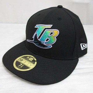 ニューエラ NEW ERA 59FIFTY MLB タンパベイ レイズ ベースボール キャップ 帽子 7 5/8 60.6cm 黒 ブラック 正規品 メンズ